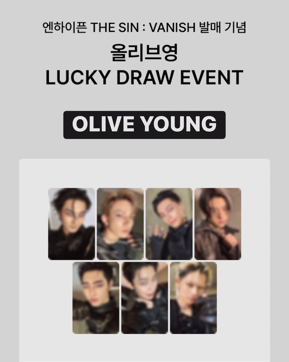 🛍️ [LUCKY DRAW EVENT OLIVE YOUNG] OPEN PRE-ORDER ENHYPEN 7TH