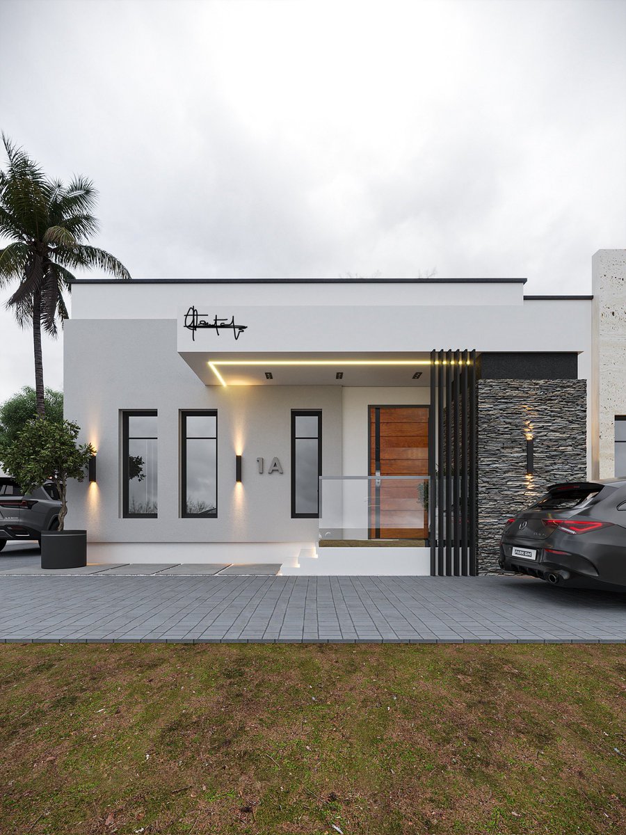 temitoayoo's tweet photo. A three bedroom semi-detached bungalow design. https://t.co/ePoKUCDtru
