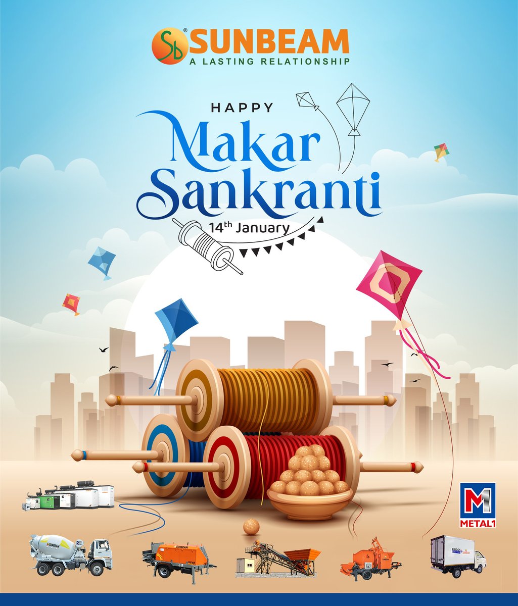 sunbeampdy's tweet photo. SUNBEAM: Wishing you sweet moments, bright days, and soaring dreams this Makar Sankranti 🪁💛 
#MakaraSankranti Sunbeam Generators #sunbeampower https://t.co/FKjLkzIfrH