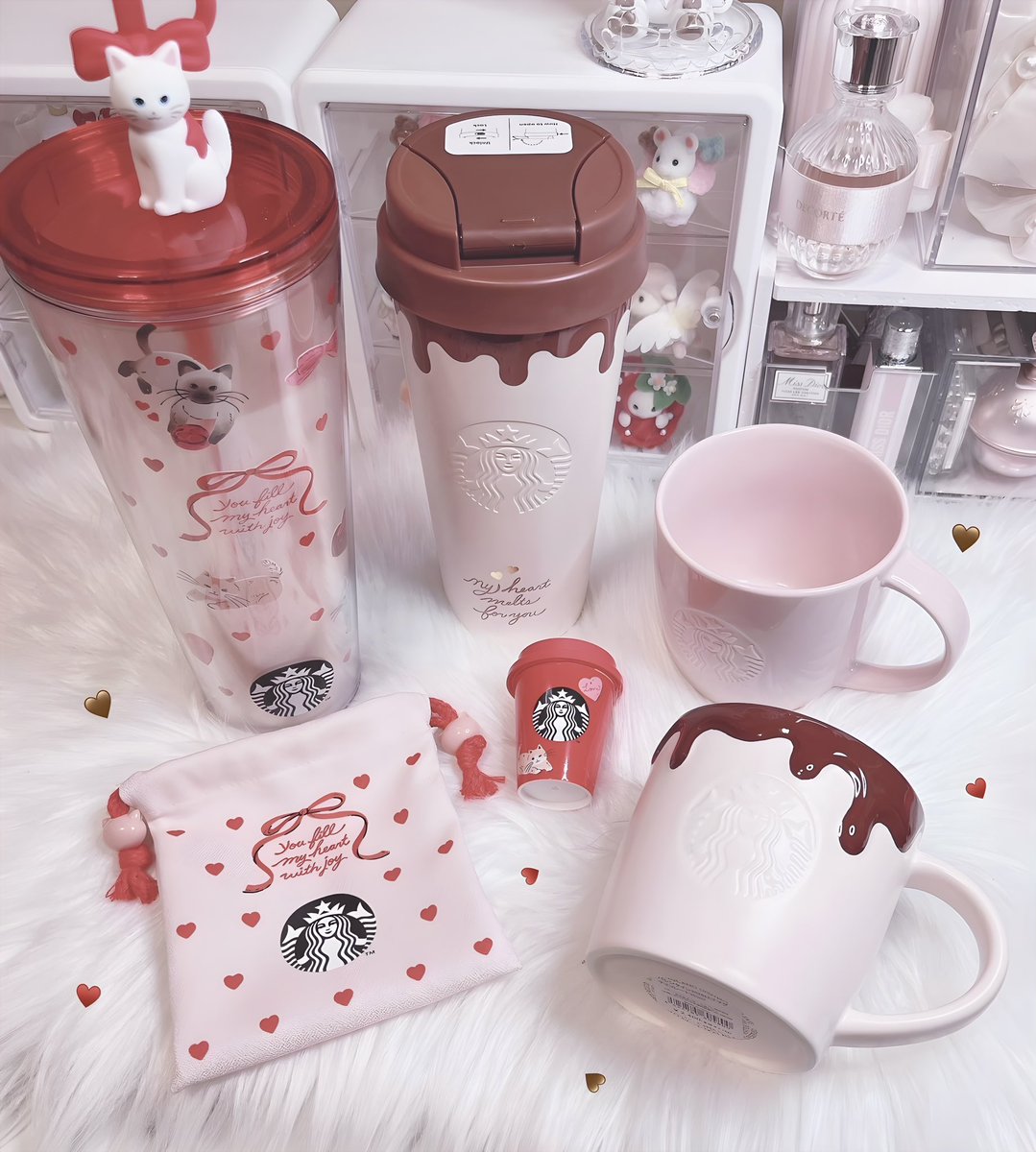 早起きしてスタバのバレンタインGET🩰🎀🤎꒦꒷