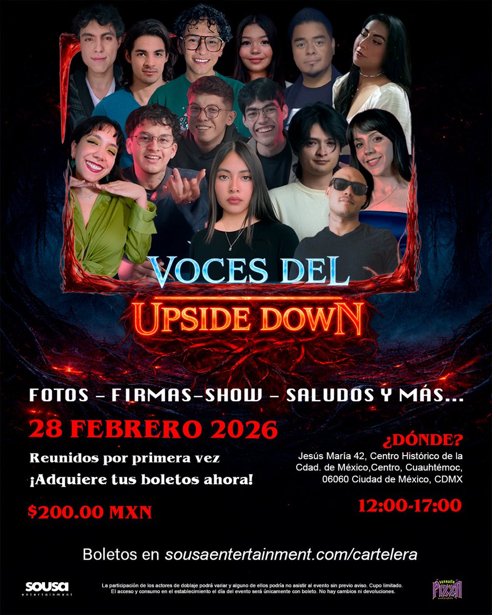 sousaentmt's tweet photo. Voces del Upside Down.

Nos acaban de mandar avances de cómo están tematizando el lugar y de verdad es impresionante. Esto no va a ser una convención, va a ser una experiencia completa dentro del universo de Stranger Things. 🩸⚡

¿Ya tienen sus boletos? https://t.co/1xtXGHYrQu