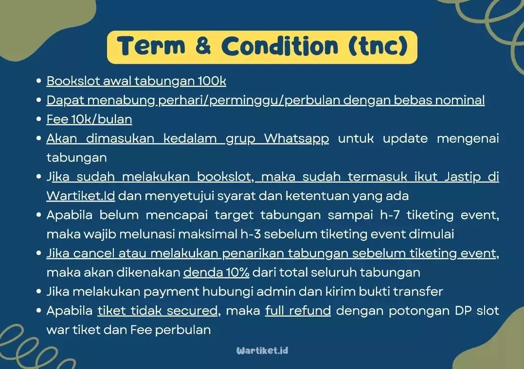 Open Jastip / Jasa War tiket BTS WORLD TOUR 2026 in Jakarta ✨

✅ non VIP Fee 500k/tix, DP 50k/tix
✅ VIP Fee 600k/tix, DP 100k/tix
‼️Read TNC di pic 2
💯 Trusted with 400++ testi. Cek link on bio for detail.
❣️ Open Tabungan Konser (pict 3&amp;4)

Booking: linktr.ee/Wartiket.id