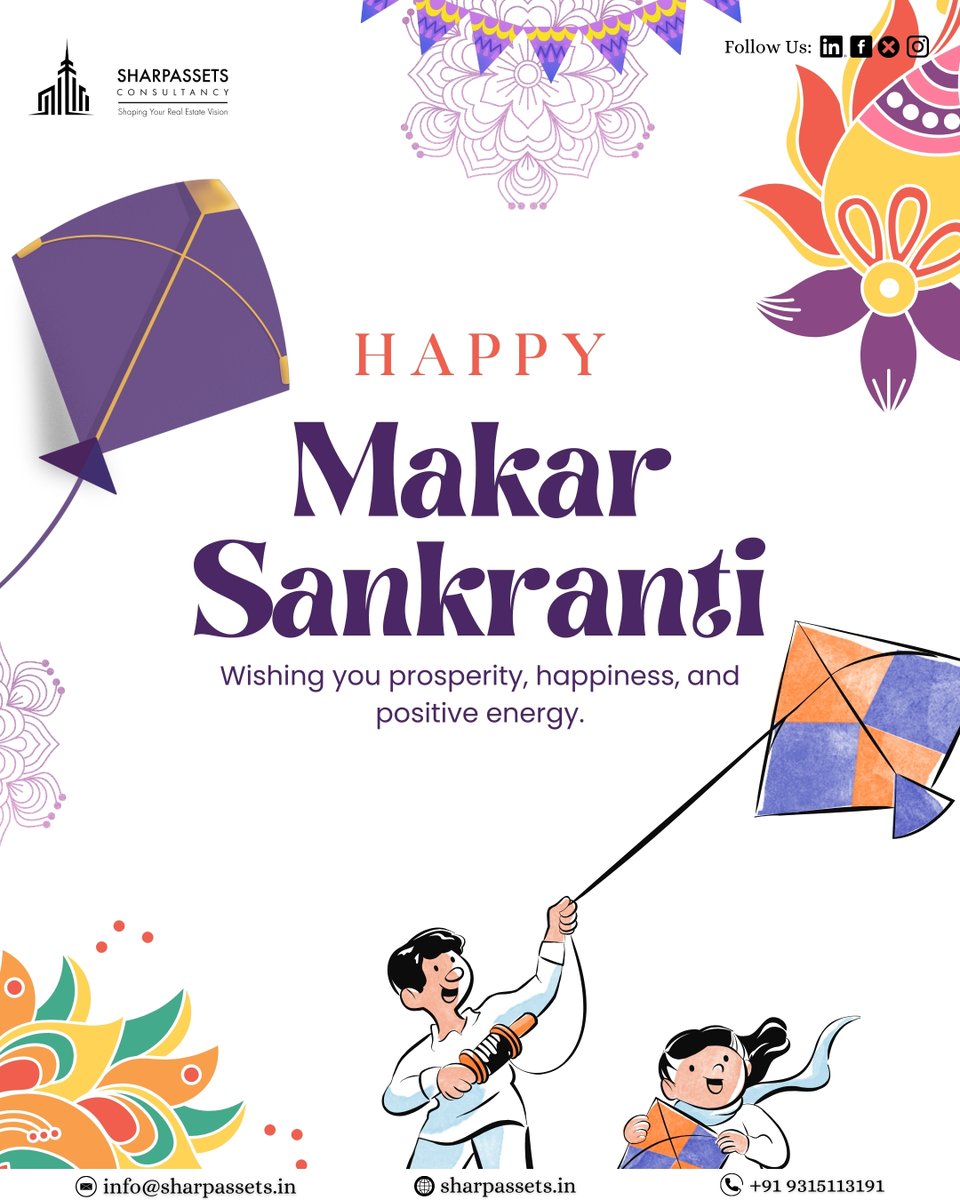 sharpassetsin's tweet photo. Wishing Everyone a Very Happy Makar Sankranti! 🪁☀️

📞 +91 93151 13191
✉️ info@sharpassets.in

#SharpAssets #MakarSankranti #Uttarayan #KiteFestival #HarvestSeason #RealEstateNoida #Prosperity #FestivalOfSun https://t.co/qiMbbPmnGV