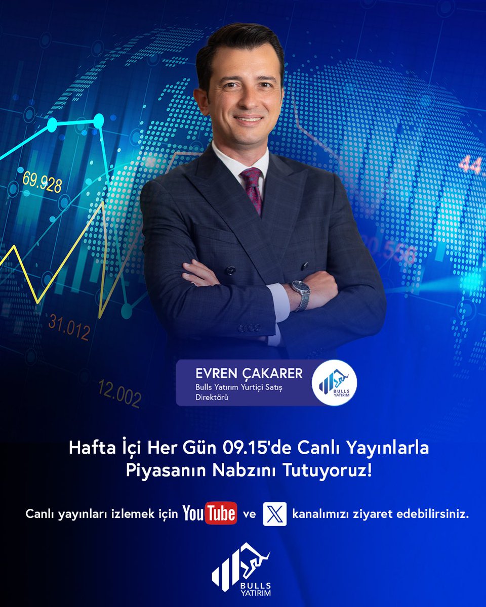 Evren Çakarer ile bugün saat 09.15’da Seans Öncesi canlı yayınında piyasanın nabzını tutuyoruz!
<a href="/ecakarer/">Evren Çakarer</a>

youtube.com/live/0wFDAb5Hw…