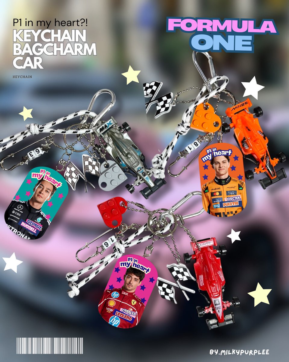 f1fess's tweet image. efwan! only 50k kalian bakal dapet bagcharm+car cakep ini! ready siap kirim di shopee: milkypurplee yaa🏎️🏁🖤