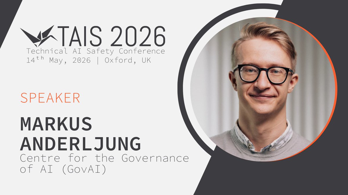 Starting off the New Year with our third speaker announcement for TAIS 2026 —
<a href="/Manderljung/">Markus Anderljung</a> Markus Anderljung of
<a href="/GovAIOrg/">GovAI</a>!