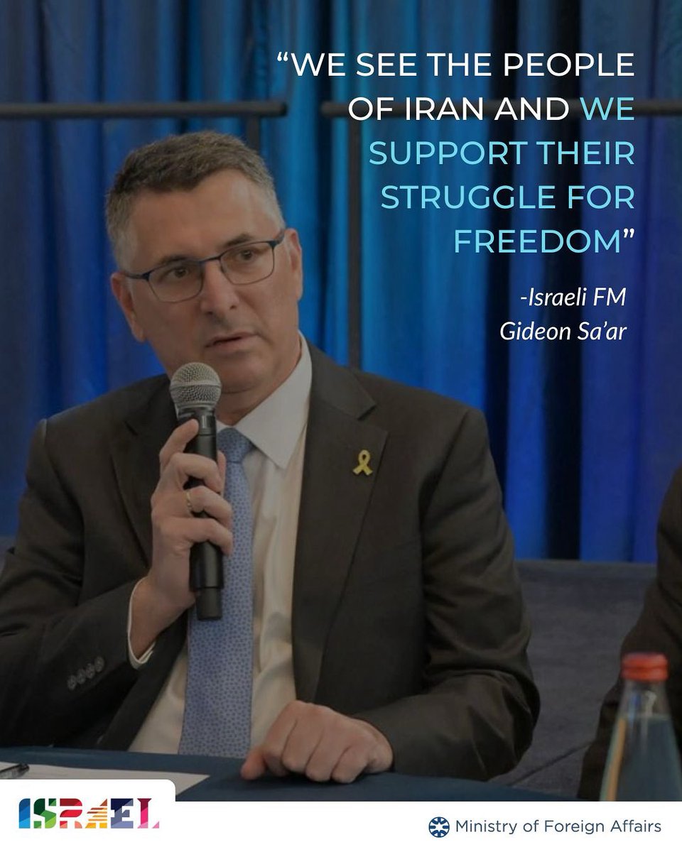 “We see the people of Iran and we support their struggle for freedom.”
— Israeli Foreign Minister  Gideon Saar.

Foreign Minister Gideon Sa’ar has publicly expressed Israel’s support for the Iranian people as they seek freedom and change.