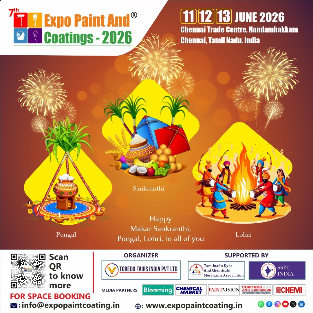 🌞Expo Paint &amp; Coatings wishes you a season of joy, prosperity and vibrant new beginnings!
As the kites soar high this Makar Sankranti, the bonfires glow bright this Lohri, and the harvest fills homes with abundance this Pongal
#MakarSankranti #Lohri #Pongal #toredofairs #epc2026