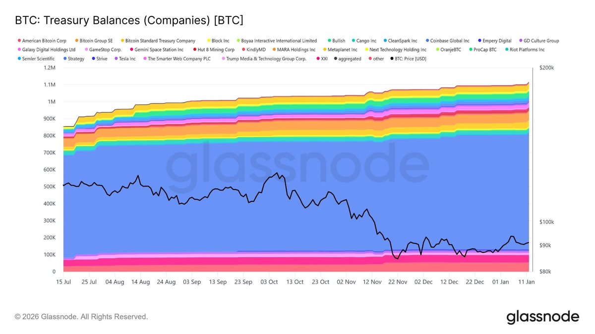 🐋 企業による $BTC 買い占めが加速中 過去6ヶ月で約26万BTC純増（月4.3万BTC）＝マイナー生産量の3倍超💎  総保有：120万BTC、うち #Strategy が68.7万BTC（655億ドル）で60%独占 供給が追いつかない構造、個人投資家が買える $BTC  はもう残ってない🚀