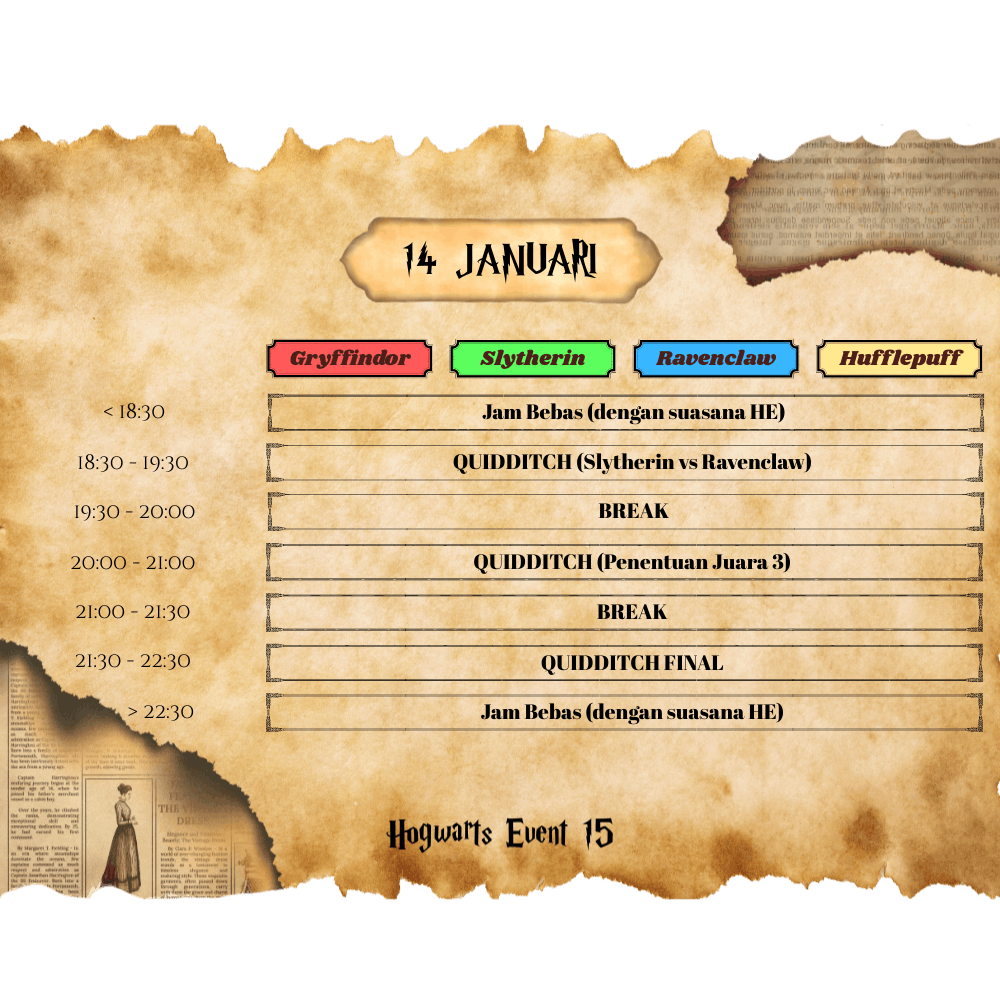 HogwartsEvent's tweet image. (Tarik napas, menahan ga menghujat 🍈)

Selamat siang anak-anak! Karena masalah teknis dari app 𝒕𝒆𝒓𝒄𝒊𝒏𝒕𝒂 ini, jadwal hari ini akan diubah menjadi seperti ini ya. Ini sudah hasil diskusi bersama head asrama dan tim Quidditchnya.