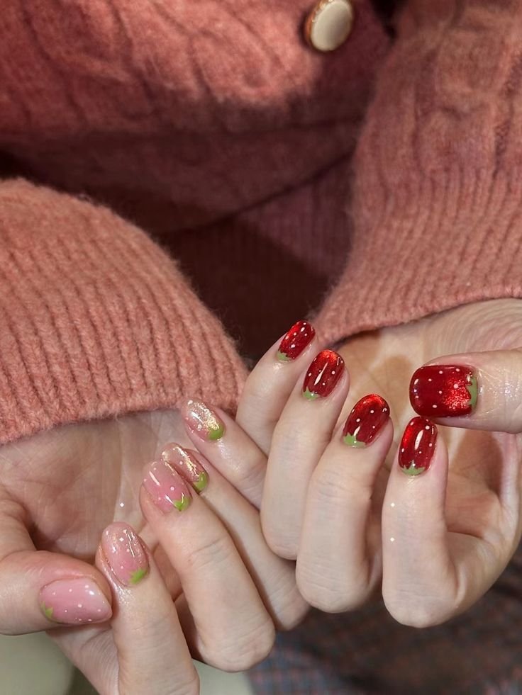 aesttics's tweet image. Strawberry nails 🍓