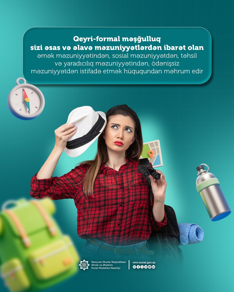 sosial_nmr_az's tweet photo. 🔴 Qeyri-formal işləməklə hüquqlarından məhrum olma!
#NMRƏƏSMN #DƏMX #ƏməkMəcəlləsi #QFM #QeyriFormalMəşğulluq https://t.co/TJNaHons7q