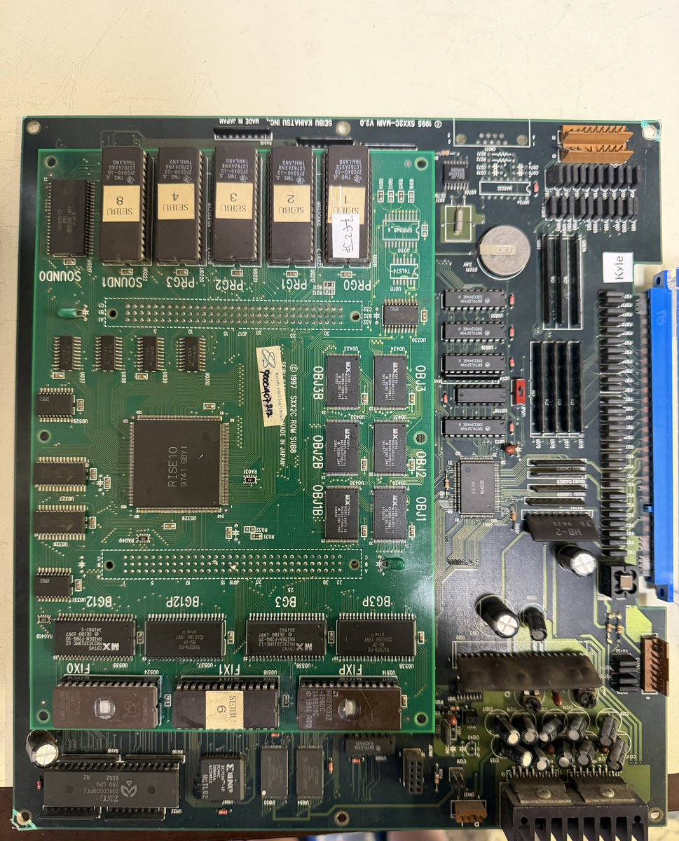 A busy evening tonight repairing both a Seibu Kaihatsu SPI #arcade board and Raiden Fighters 2 cart. SPI Revive by Trap15 brought the SPI board back, and reflowing the solder on several SMD ROMs fixed the jailbar graphic corruption in RF2.