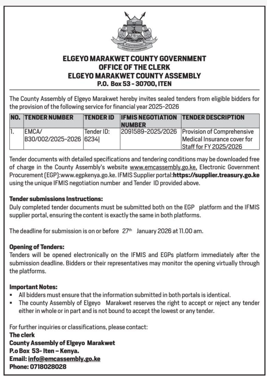 Elgeyo/Marakwet County Assembly tweet media