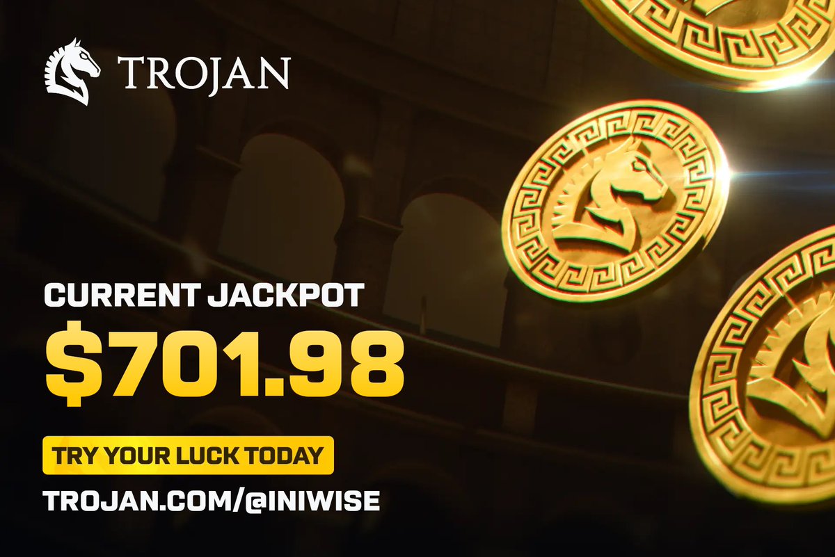iniwise's tweet image. $2,500 GIVEAWAY🚨
By @Trojanonsol

30 winners will be picked in 8 hours
How to participate:

→ Go to TROJAN: trojan.com/@iniwise 
→ Click on Jackpot
→ Enter the giveaway

🍀 Good luck!
Note: This giveaway runs daily