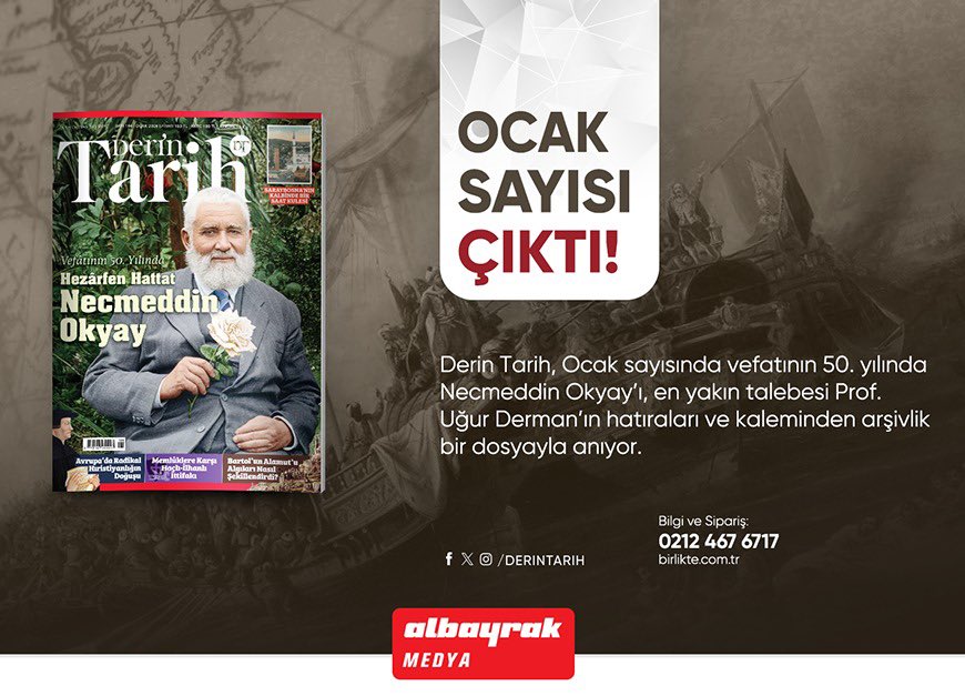 📌Derin Tarih Ocak Sayısı Çıktı!

📍Şimdi birlikte.com.tr

📍Bilgi ve Sipariş için; 0212 467 67 17

📍WhatsApp Sipariş Hattı: 0535 250 48 48 
#dergi #dergilikheryerde abonelikmerkezi abone dergiaboneliği dergilerim dergiokumak dergiokuyorum iyikidergilervar