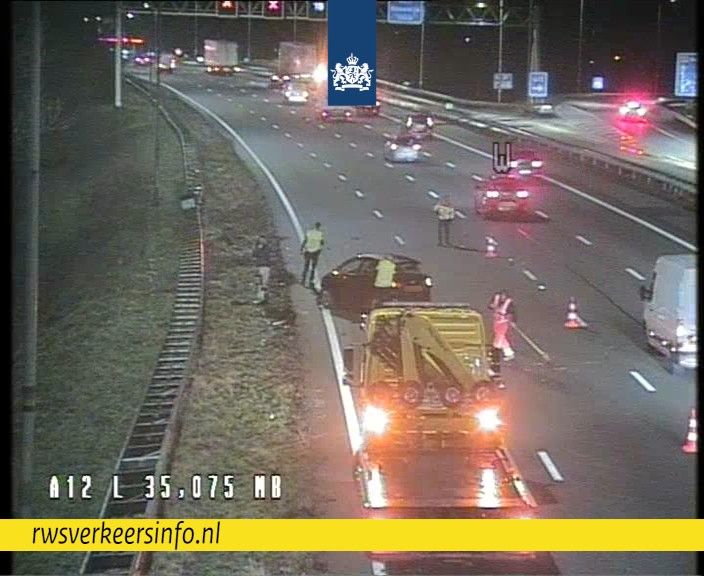 Ongeval op de A12 richting Den Haag