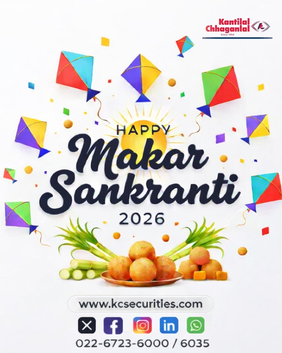 KCSPL1954's tweet photo. 🌞 Soar high this Makar Sankranti! May your year be filled with joy, prosperity and sweet moments like laddus. Let’s celebrate new beginnings and endless opportunities! 🪁✨

#makarsankrantri
#FestiveVibes
#marketgrowth
#investingrowth 
#kcspl https://t.co/V6RPgx0ypP