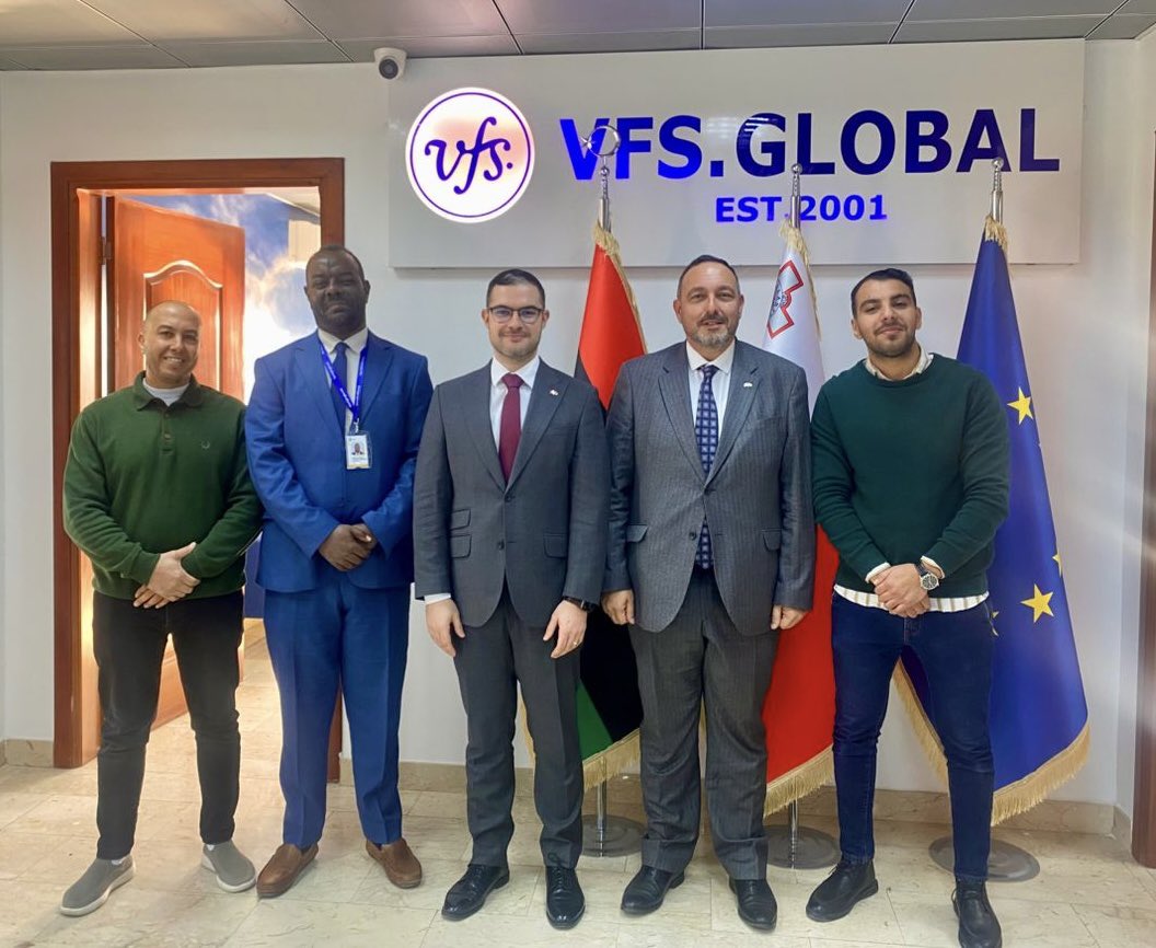#VFSGlobal is a trusted partner of Malta in #Libya. Together, we process thousands of #Visa applications each year. 

Alongside H.E. Ambassador Franklin Aquilina, we visited the VFS Office in #Misurata to thank the staff for their work.