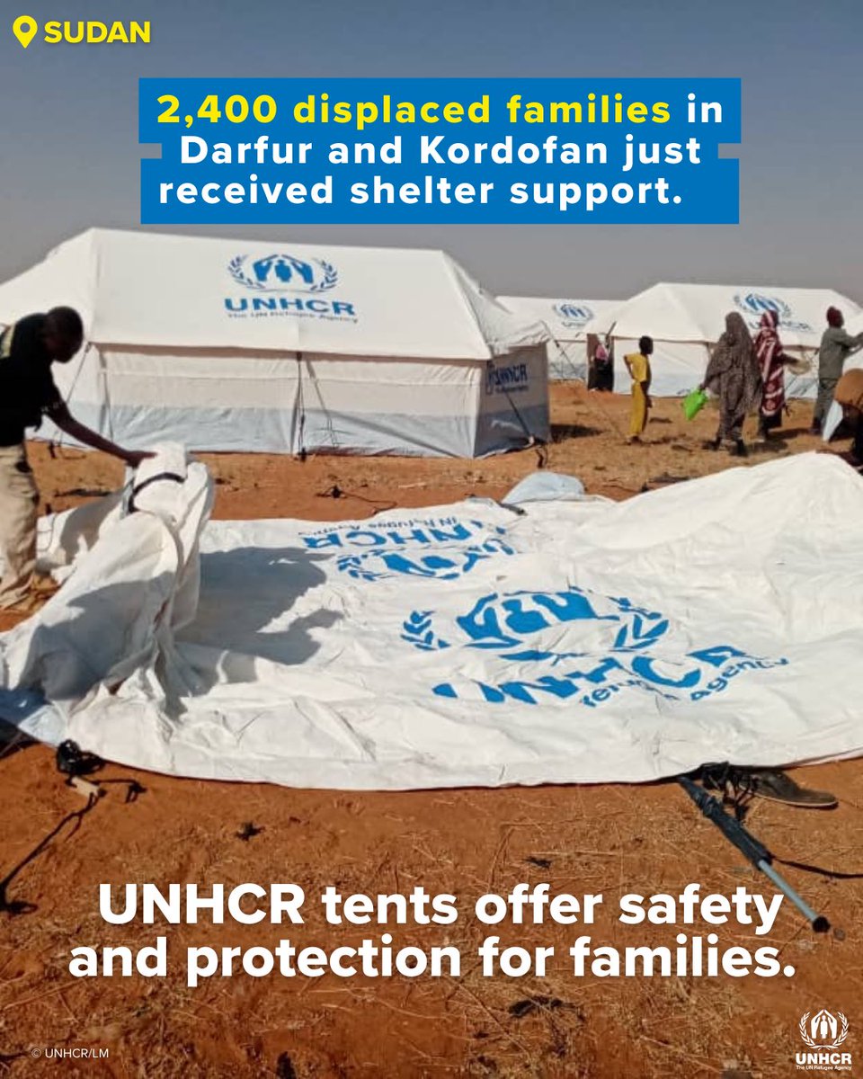 UNHCRinSudan's tweet image. In #Darfur and #Kordofan, we continue to deliver life-saving assistance to families displaced by ongoing fighting, despite immense challenges.
 
Thousands more still need support.
 
#KeepEyesOnSudan