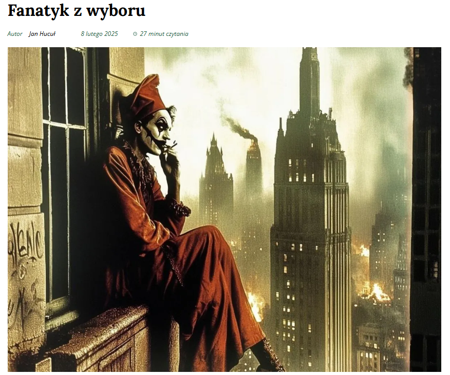 nowylad's tweet photo. https://t.co/fb3HvsfARP OD OKRESU IDEOWEJ INKUBACJI DO POLITYCZNEJ DOJRZAŁOŚCI - @HucuJan 

Bańka ideowa nie jest jedynie fałszywym wyobrażeniem. Spełnia ona ważną funkcję w kształtowaniu tożsamości politycznej. Taki okres ochronny dla wielu ludzi jest konieczny, by móc zakorzenić się w pewnym systemie pojęciowym związanym z daną ideą i z czasem w pełni świadomie go zinternalizować. Niczym wyrastająca z ziemi roślina, zamknięty w bańce protoaktywista wyrasta dzięki sprzyjającym warunkom, jednak ich nagła zmiana skończyć się musi równie szybkim uwiądem. Bańka sama w sobie nie gwarantuje rozkwitu, ale niewątpliwie jest czynnikiem sprzyjającym inkubacji.

Jeśli okres ideowego ukorzenienia zostanie zakończony sukcesem, pozwalając na wyjście poza polityczną szklarnię, zaczynamy mieć do czynienia z pełnoprawnym aktywistą. Etap ten stanowi wyraźną jakościową zmianę w cyklu ideowego rozwoju, gdyż zaczynamy mieć do czynienia z osobą w pełni świadomą swoich poglądów. Aktywista od osoby zamkniętej w bańce odróżnia się przede wszystkim tym, że rozumie, iż jego poglądy pozostają jedną z opcji na politycznej scenie i odbiegają od zbioru powszechnie przyjętych przekonań. Tym samym aktywista widzi i rozumie swoją odmienność, akceptuje ją i dąży do jej upowszechnienia. Tego typu postawa wymaga wyraźnie wyższego poziomu autorefleksji.

Gdy jesteśmy w stanie stanąć przed lustrem, spojrzeć sobie w oczy i powiedzieć, jakie mamy poglądy oraz że odróżniają się one od szeroko pojętego tła społeczno-politycznego, natychmiast pojawia się tysiąc pytań, które wymagają pilnej odpowiedzi. Dlaczego myślę tak, jak myślę? Czemu zgadzam się z tym stwierdzeniem, a nie zgadzam z innym? Czy mam rację? Dlaczego to, co mówią inni, jest nieprawdą? Odpowiedź na tego typu pytania jest elementem szerszego procesu racjonalizacji. Ze swojej natury, jako ludzie, czujemy się niekomfortowo, nie umiejąc uzasadnić własnego sposobu postępowania, a w przypadku polityki jest to szczególnie wyraźne.

#idea #bańkaideowa #janhucuł #fanatyzm