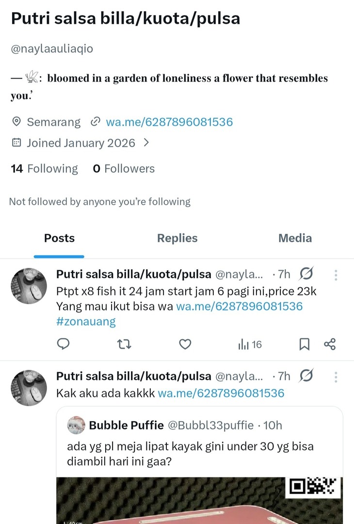 -dips! ⚠️🚨 PENIPUAN ⚠️🚨 
nih orang seliweran mulu dan nipu terus dah di menfess maupun komunitas, bantu laporkan sampek ke suspend heran kerjaan kok nipu