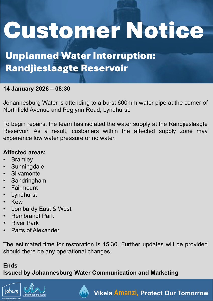 Johannesburg Water tweet media