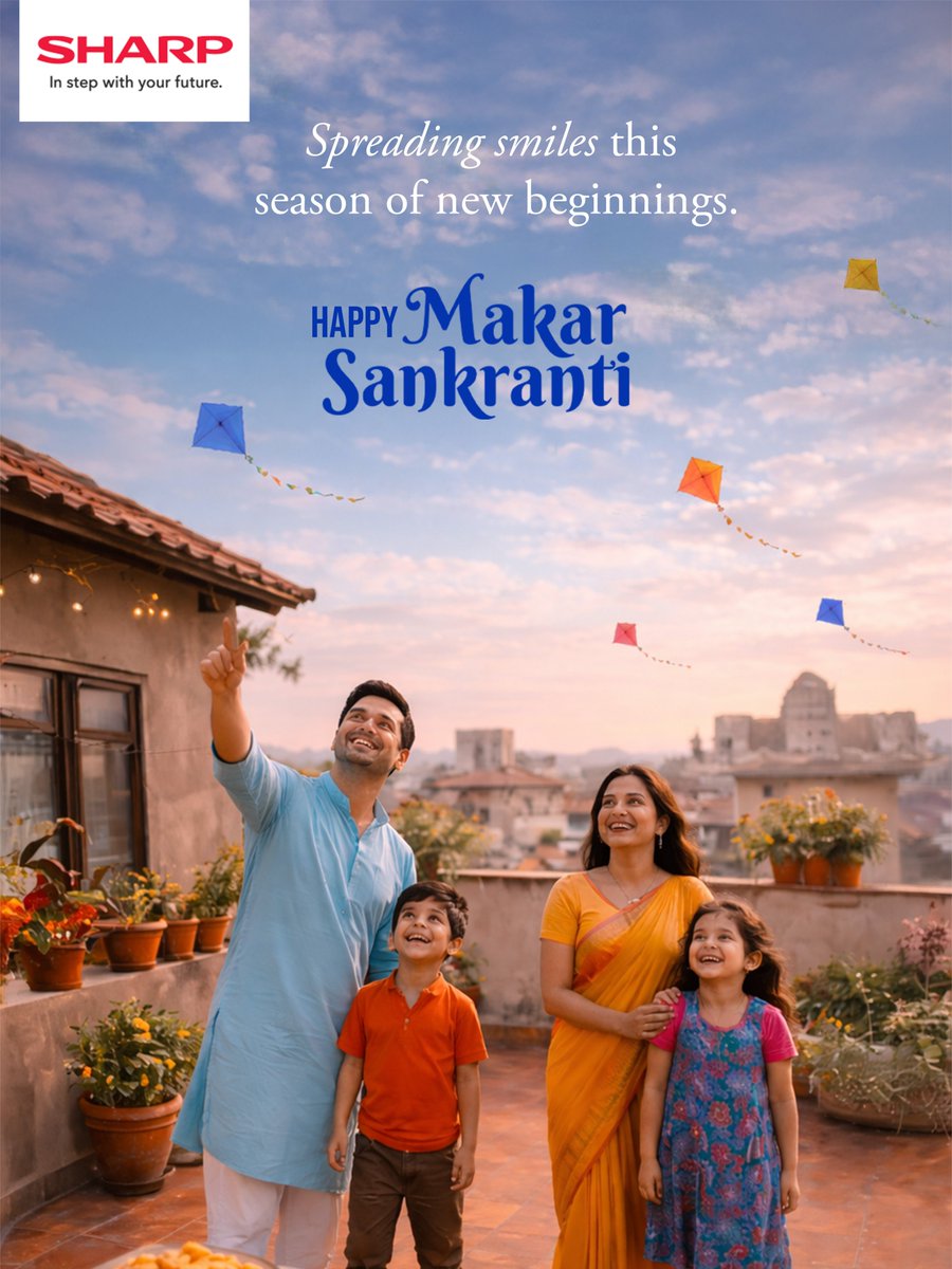sharp_india_'s tweet photo. Moments that rise higher with love, laughter, and togetherness.
Happy Makar Sankranti!
#makarsankranti #SHARP #Sharpindia #sharpbusiness #sharpbusinesssolutions https://t.co/b5p9uD9Eh0