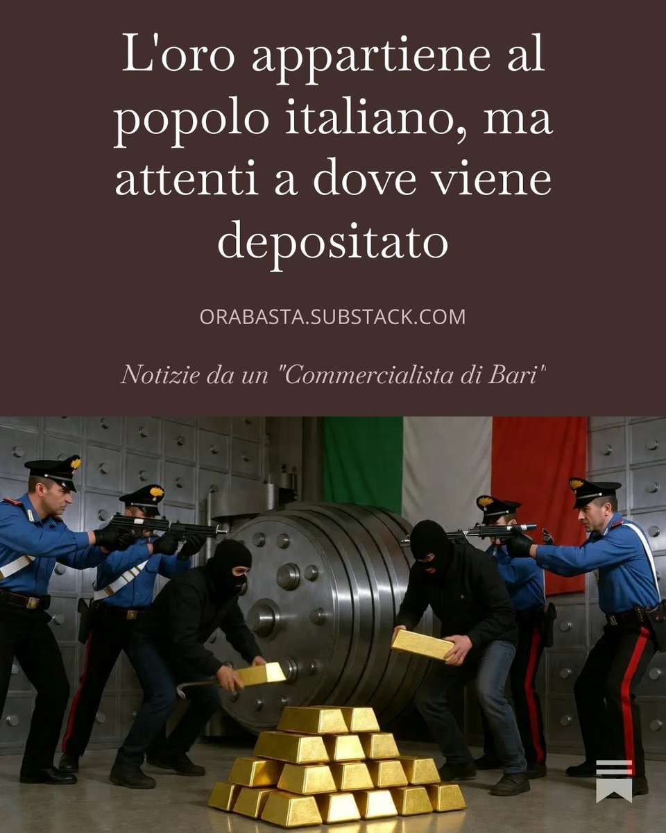 L'oro appartiene al popolo italiano, ma attenti a dove viene depositato.
L'intricata vicenda dell'oro venezuelano insegna parecchie cose e fa sorgere qualche timore. Gli inglesi rifiutano di restituirlo a Caracas, con motivazioni giuridiche tutte da scoprire.
#14gennaio