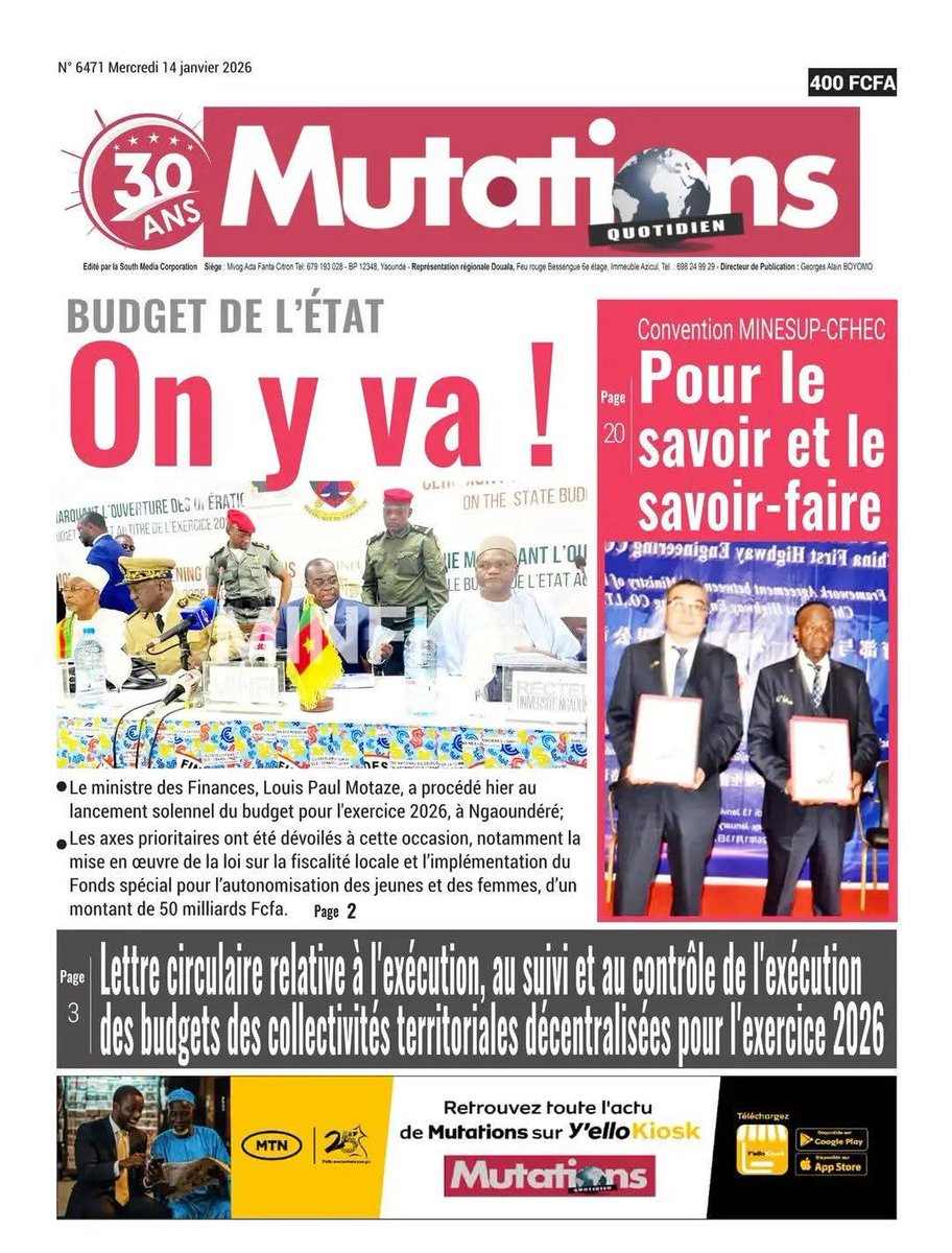 QUELQUES UNES DU 14 JANVIER 2026

#highlightsシ゚ #followersシ゚ #RevueDePresse #presse #dashmedia #DashTv #TheVoiceOfAfrica