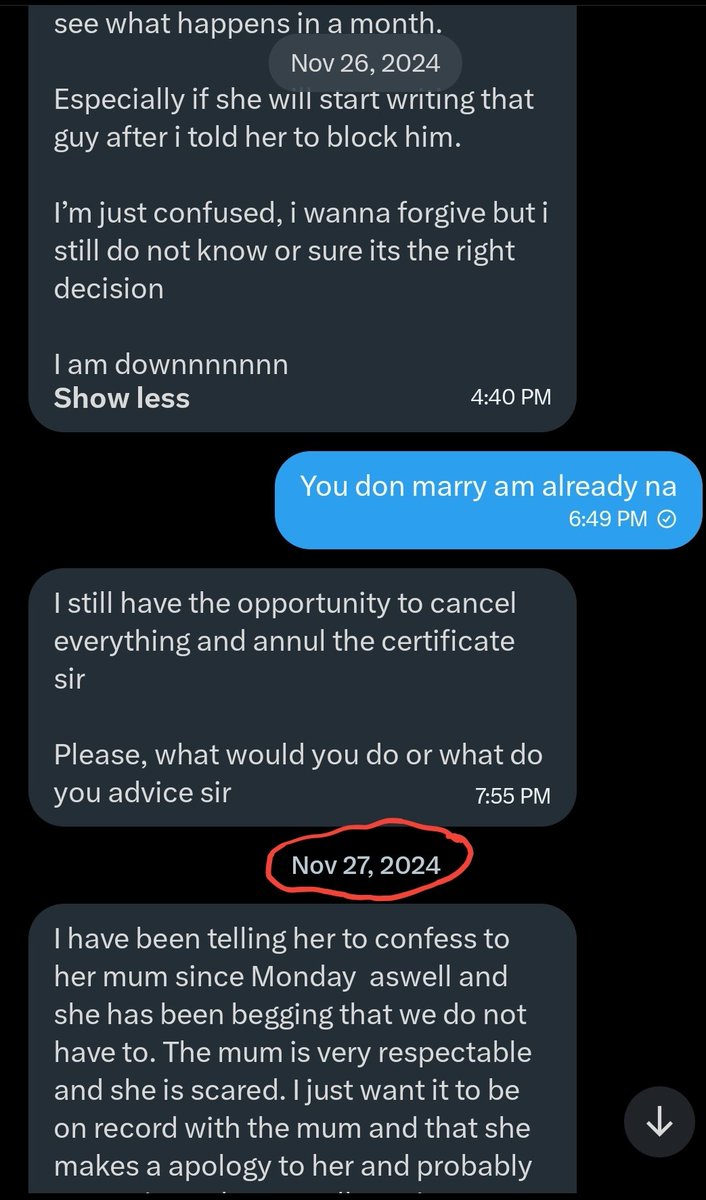 Some of you know what you want to do, or what you feel that you should do.

But you want to use Àgbà as your reason to do it.

That is why I sometimes ignore your DMs.

Like this man that first chatted me in November 2024.

Please read 👇