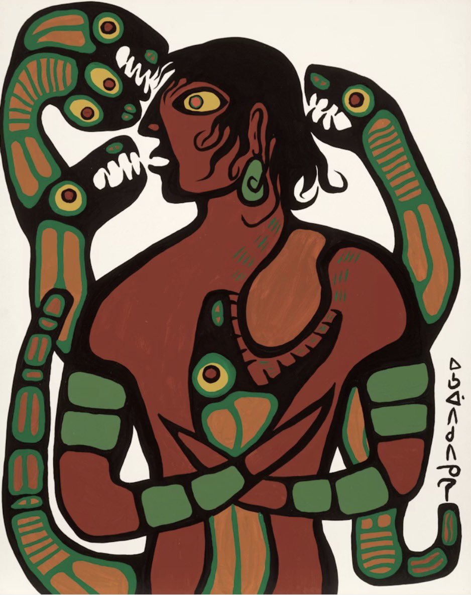 Self Portrait” (1973) by Norval Morrisseau (1932-1907,) acrylic on