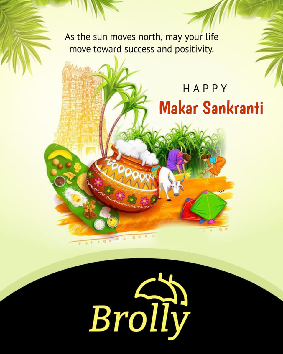 DigitalBrolly's tweet photo. As the sun begins its northward journey, may your life move towards growth, success, and positivity. 🌞🌾
 Wishing you and your family a harvest of happiness, health, and prosperity.
 Happy Makar Sankranti from Digital Brolly!
#HappyMakarSankranti #NewBeginnings #DigitalBrolly https://t.co/SnNnUcE5S8