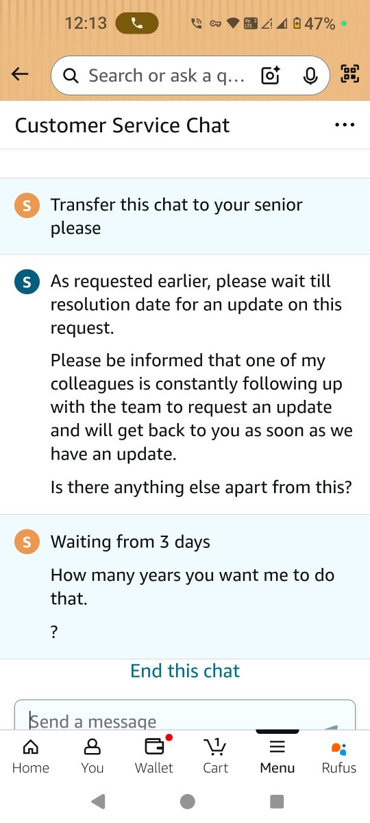 imSJ05's tweet photo. @AmazonHelp @amazonIN @amazon From 3 days I am following , how many more years are required. You can tell me, you Amazon now can deliver parcel but not you regular delivery. I just want delivery agent number, so that I can follow https://t.co/z8MhBUDs9t