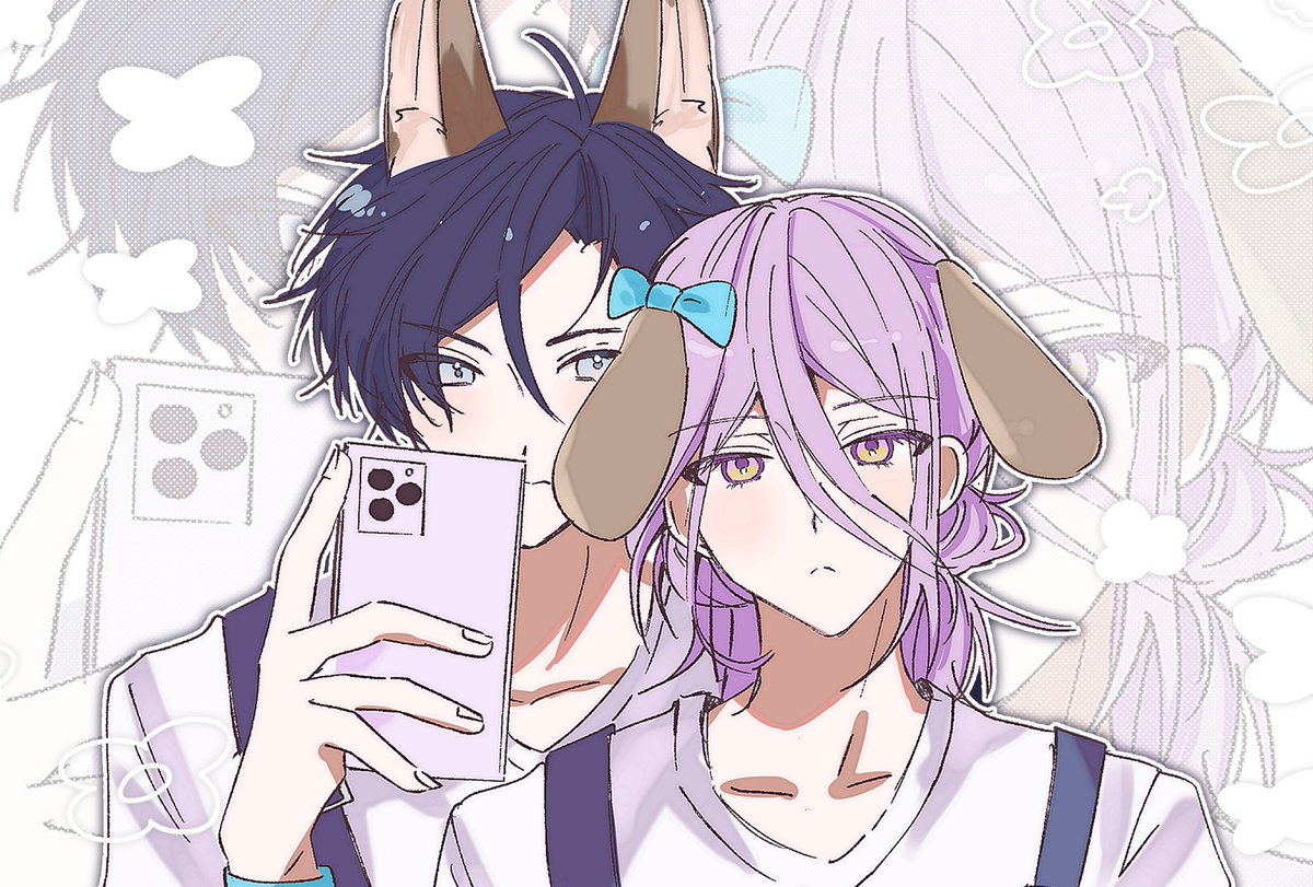 aowoa_v's tweet image. 💙🐶🐶💙 #Katagallery #Caenvas #shrinehound