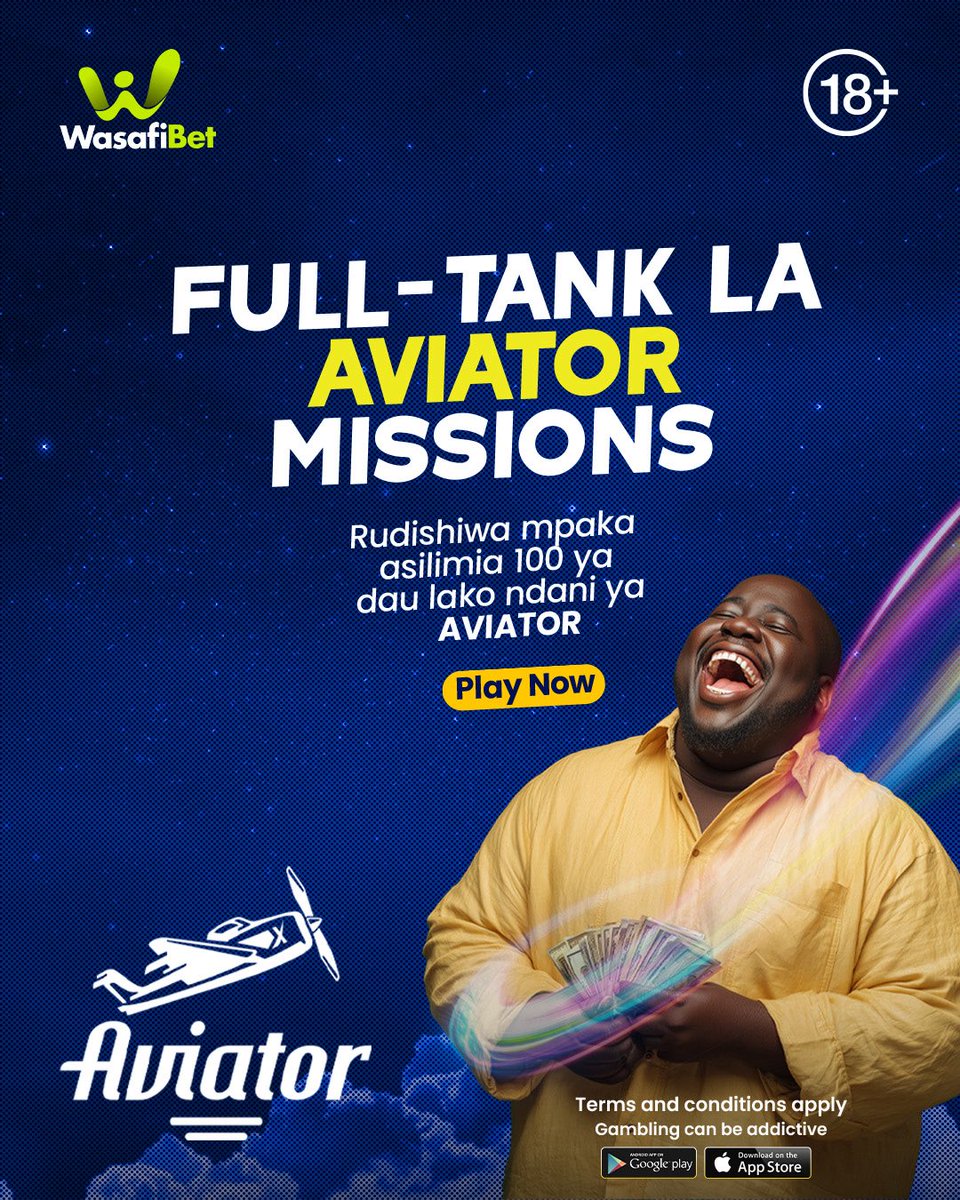 Wasafibet2's tweet photo. FULL TANK LA AVIATOR MISSIONS

MARUBANI wote sasa ni mwendo wa kurusha ndege bila shaka ya kumaliza dau lako, ndani yq AVIATOR tumekuwekea FREEBET ya papohapo👆

Cheza ndani ya website ya  https://t.co/KTsumxpzRU  au tumia app 📲
https://t.co/Gw5KiJhSrl

#MkwanjaKilaUtabiri https://t.co/egWNORuTqS