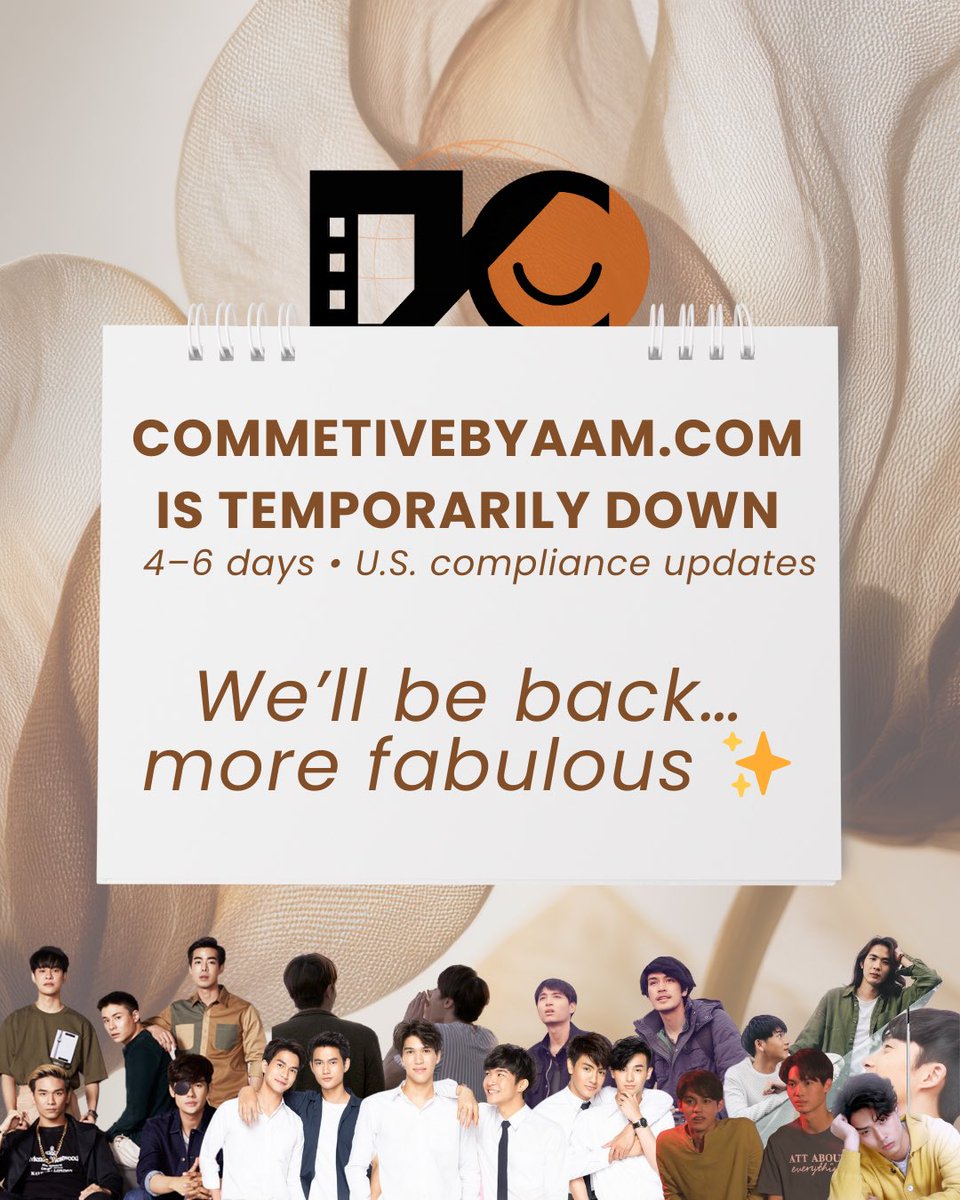 🚧 commetivebyaam.com is temporarily down 4–6 days for U.S. compliance updates after our company move.
Sorry for the inconvenience 💛 We’ll be back soon—more fabulous + a surprise ✨#commetivebyaam <a href="/AamAnusorn/">Aam Anusorn</a>