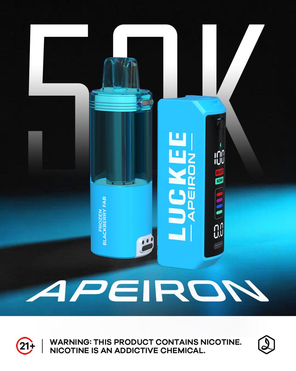 The LUCKEE APEIRON is a minimalist vape pod system ✨, designed for everyday use 🚀. 

Two Modes ⚙️
🔹 NORMAL: 50K puffs 💨💨
🔹 BOOST: 30K puffs ⚡🔥

🌐 luckeevape.com

#APEIRON #vape #newvape ✨ #vaping 💨 #vapeon 🔥 #vaper #vapelife 😎 #vapedaily
#VapingExperience