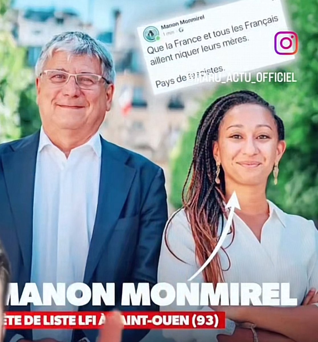 Ecrins6's tweet image. Une tête de liste aux municipales (St Ouen) pour LFI qui déclare que que les Français aillent niquer leurs meres.
Ça fait envie de voter pour elle et LFI 🥶🥶🥶