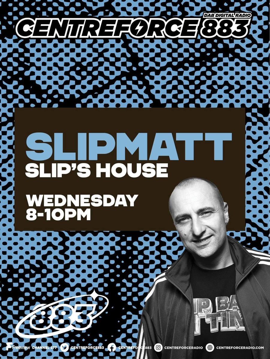 It's Wonky Wednesday! Catch Slipmatt Slip’s House Tonight on Centreforce 🏠🌎 🎶 
centreforceradio.com

#worldofrave #slipmatt #rave #oldskool #house #ravemusic #slipshouse #djslipmatt #raveworld
