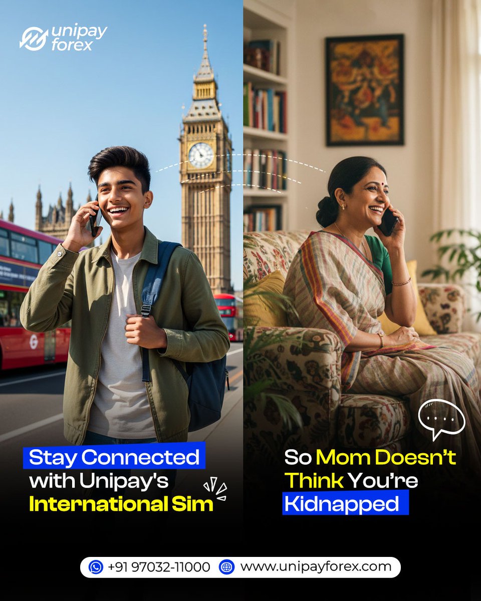 unipayforex's tweet image. New country but that one call from home still pauses everything.

With Unipay’s International SIM, stay connected from the moment you land.

 unipayforex.com

#unipayforex #internationalsimcard #globalconnectivity #internationalsim
