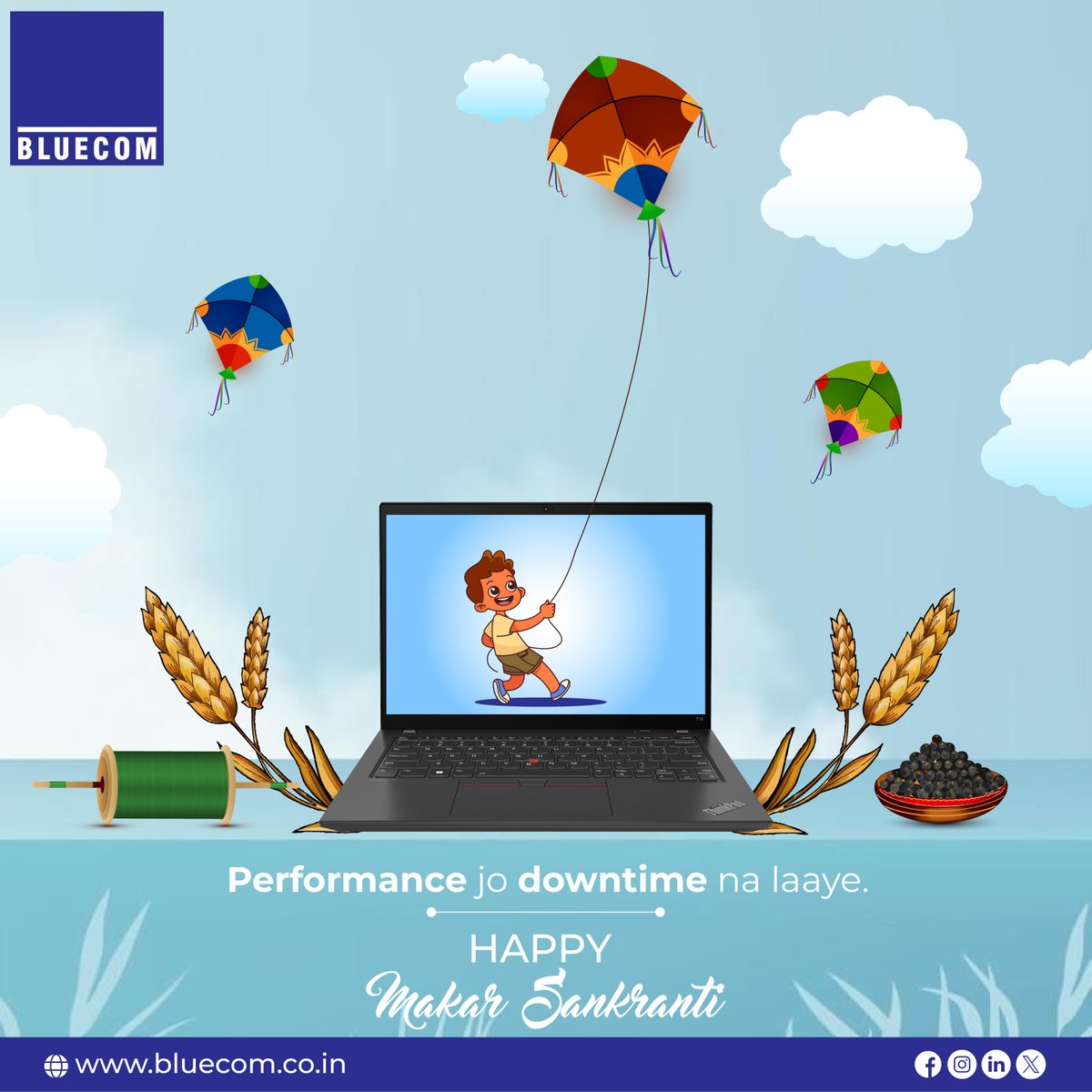 BluecomInfotech's tweet photo. Strong systems. Smarter future. Happy Makar Sankranti.

#happymakarsankranti #sankranti #sankrati2026 #lenovo #thinkpad https://t.co/Ym9fhYXMW7