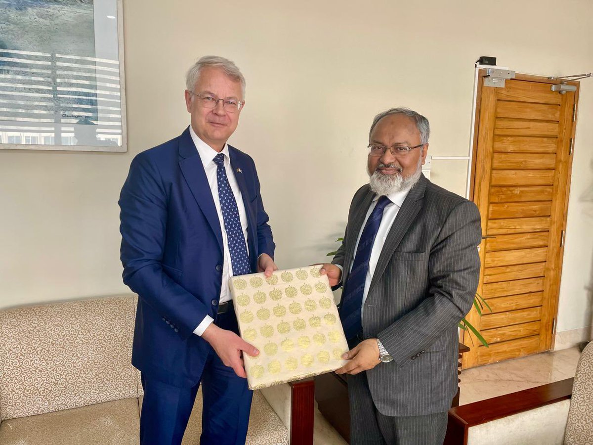 It was pleasure to receive today Amb Kimmo Lahdevirta of Finland based in New Delhi. Had fruitful conversations on issues of our mutual interest to enhance our bilateral relationship, particularly in the field of trade, technology and investment.