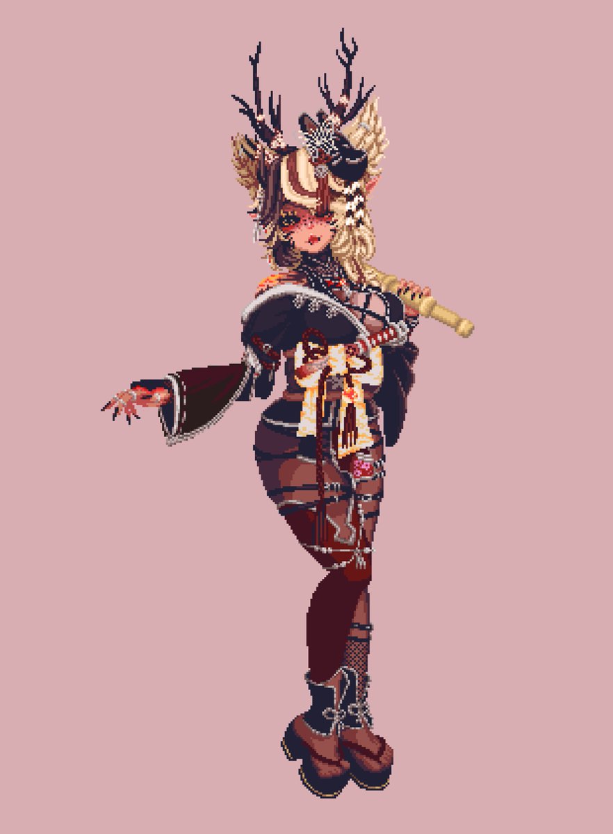 10 hours streaming, having <a href="/NeetVR/">Neet</a> in VRChat as live reference, but still a lot to do!

Still gotta work on the sleeves, the umbrella, and then the insane cyberpunk world Neet uses as the BG