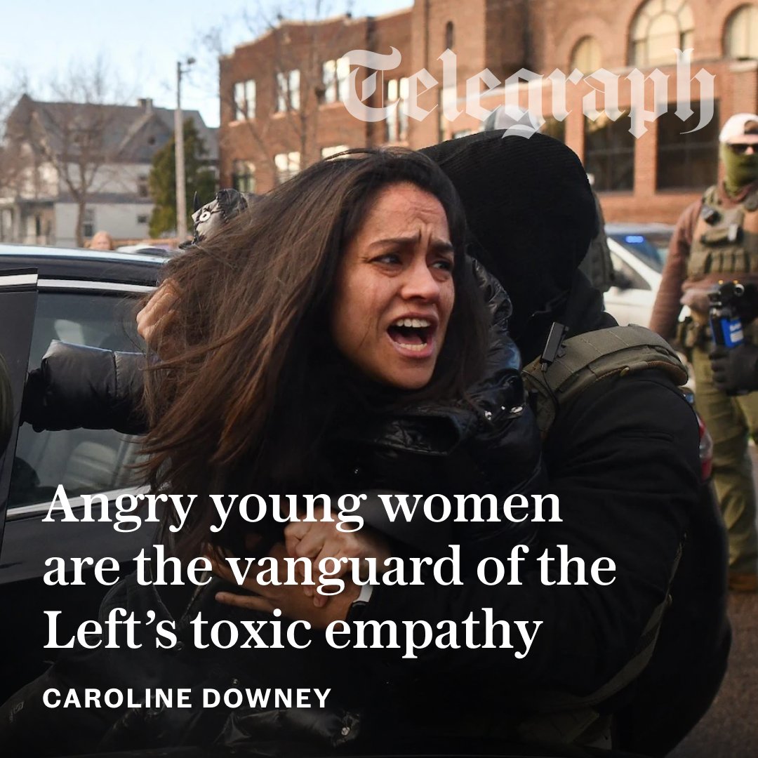 Telegraph's tweet image. ✍️ 'Protests against immigration enforcement have exposed that we have a problem with this increasingly radicalised demographic'

Read Caroline Downey's take on Left-wing young women ⬇️
telegraph.co.uk/us/comment/202…