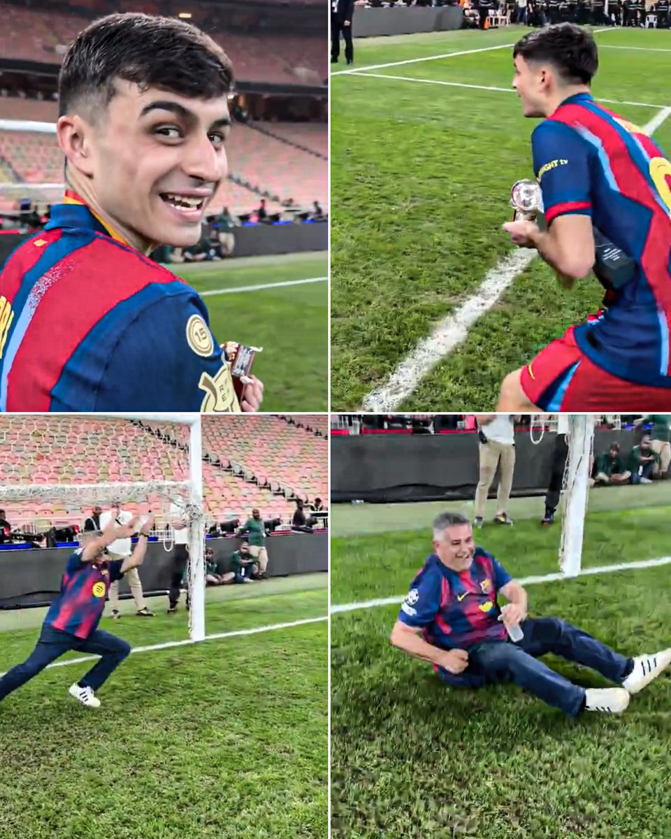Pedri and his dad have the cutest tradition 🥹
 
His father, Fernando, was a local goalkeeper in Spain but gave up football after the passing of his own father.
 
Every time Pedri wins a trophy, he stays on the pitch with his father to take a penalty against him ❤️