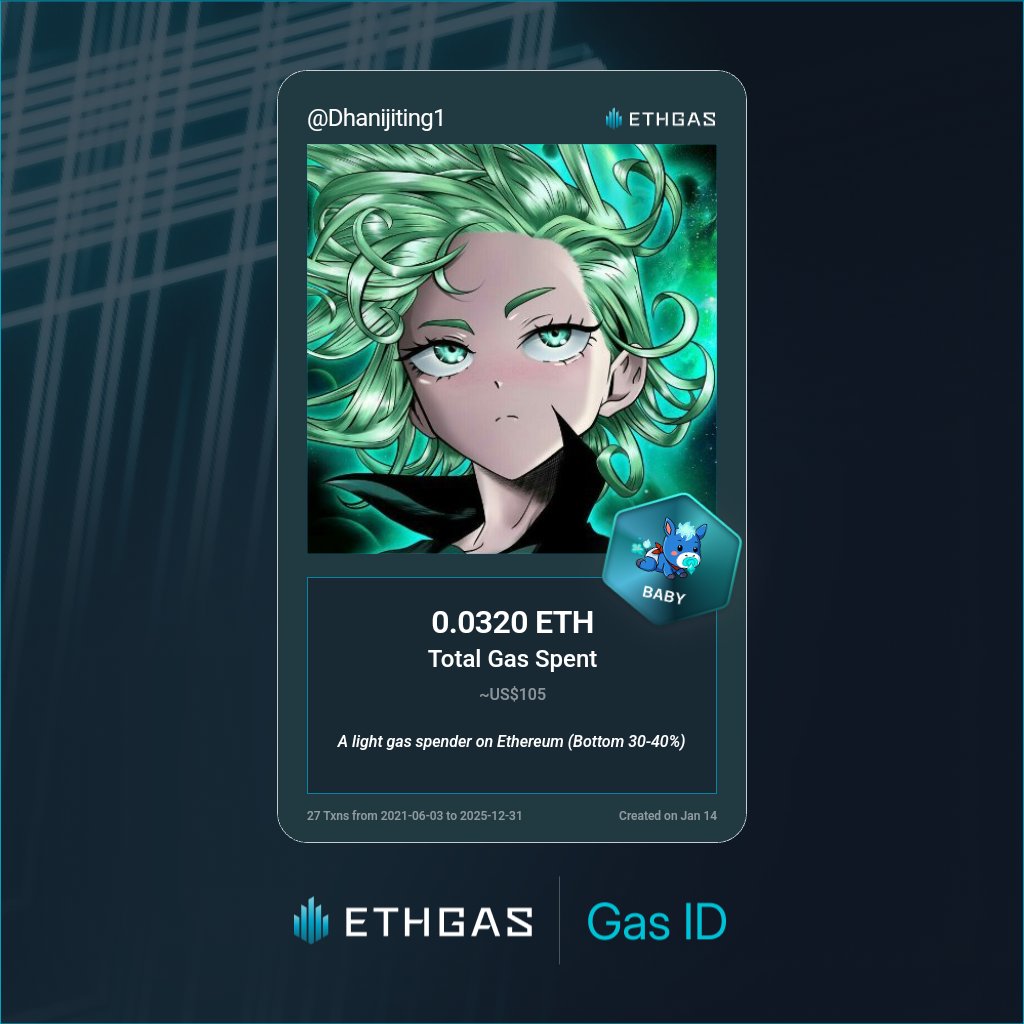 Discovered my Gas ID via ETHGas - turning my gas spend into rewards 🫘

As a Baby Jack, I've spent 0.032 ETH on gas but earned 8 Beans back.

Get your Gas ID and Beans here: ethgas.com/community/gas-…