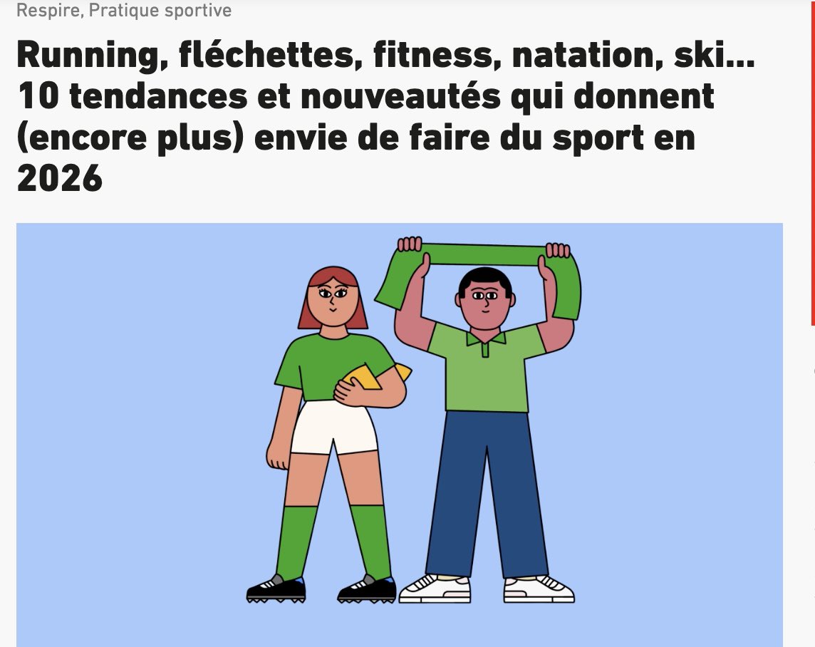 En ce début d’année, avec la rubrique Respire de <a href="/lequipe/">L'Équipe</a> , on vous a trouvé 10 tendances et nouveautés dans le sport. De mon côté je vous emmène du côté du ski alpinisme, jouer au rugby ou encore participer à des compétitions solidaires ! 
C’est ici ➡️ lequipe.fr/Respire/Pratiq…