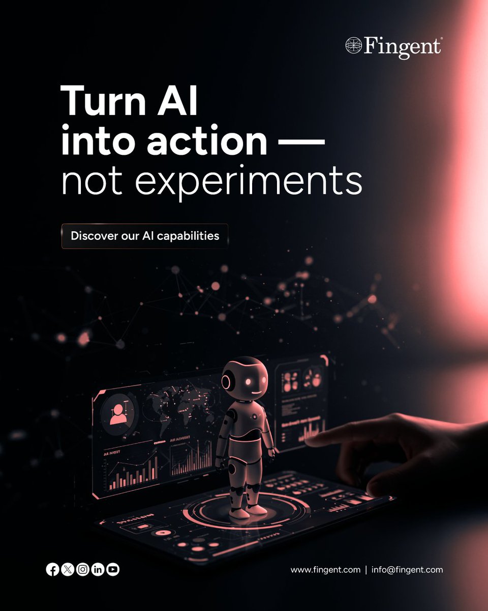 AI is reshaping every industry—when it’s aligned with your strategy, data, and systems.See how we design and scale AI that drives real business outcomes: fingent.com/artificial-int…

#ArtificialIntelligence #EnterpriseAI #AIDrivenSolutions #Fingent