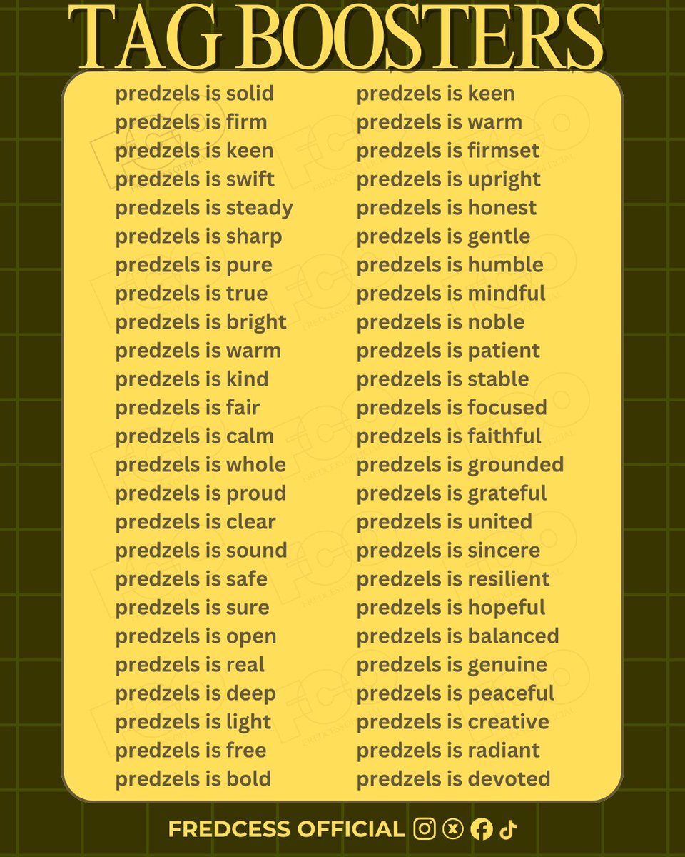 𝙏𝘼𝙂 𝘽𝙊𝙊𝙎𝙏𝙀𝙍 𝙏𝙃𝙍𝙀𝙀!

Time to light up the feed—FREDCESS deserves the spotlight!

Drop five hundred replies, boost the tags, and let’s rocket #FredCess to  the top of the timeline! 

CESStay WED FRED